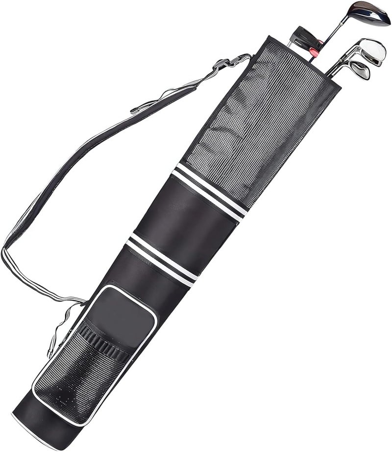 DORMIYA Golf Sunday Bag, Lightweight Golf Carry Bag for 3-9 Clubs, 600D Oxford Cloth, Foldable, with Adjustable Sling Strap, 32 in / 81.3 cm, Black - Image 1